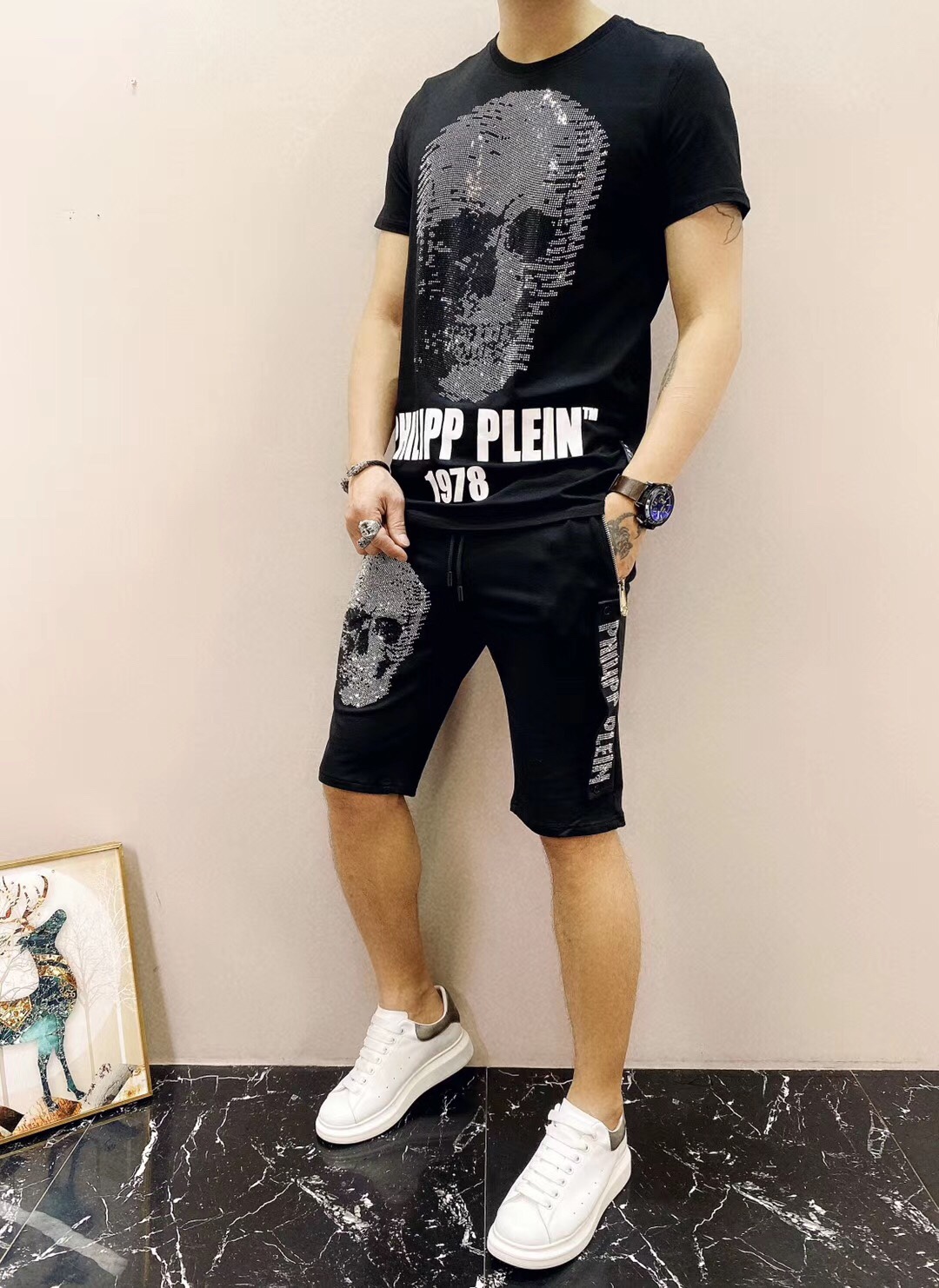 Philipp Plein #54365 Hombres de ruta de moda