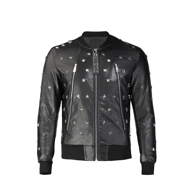 Philipp Plein #707511-1 Jackets de cuero PP para hombres